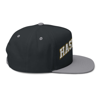 Hastings Raiders Embroidered White Text Flat Bill Cap — School Spirit Snapback