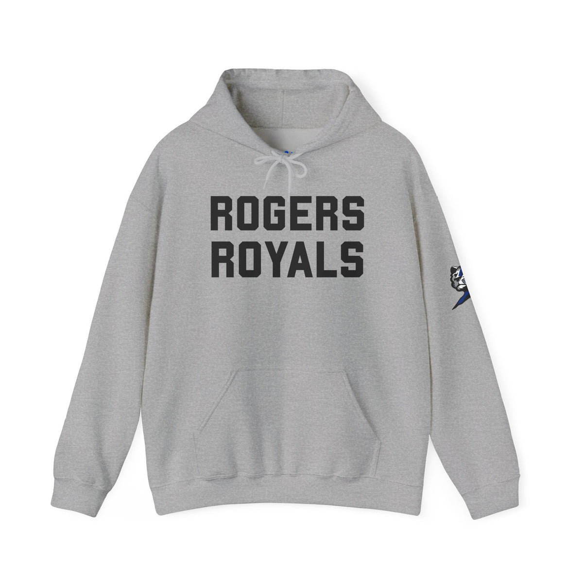 Rogers Royals Ironman Hoodie — School Spirit Pullover with Sleeve Mascot