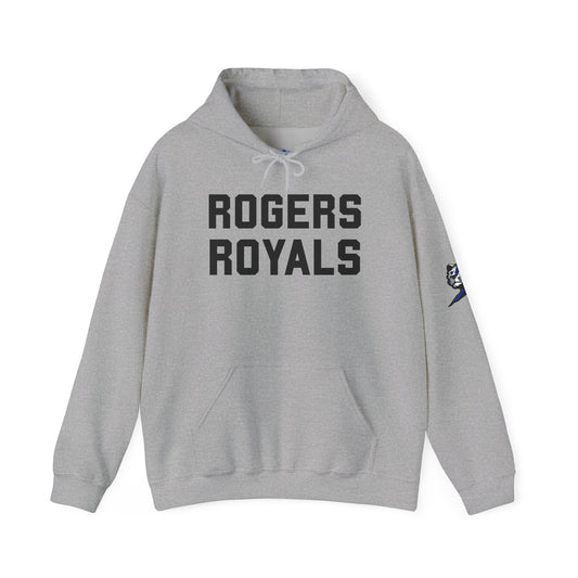 Rogers Royals Ironman Hoodie — School Spirit Pullover with Sleeve Mascot