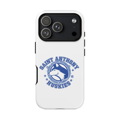 Saint Anthony Huskies Tough Phone Case — Protective White Phone Cover with Husky Logo
