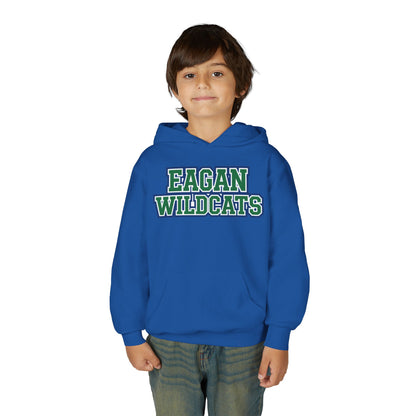 Eagan Wildcats Youth Heavy Bold Text Blend Hoodie - Cozy & Stylish Sweatshirt for Kids