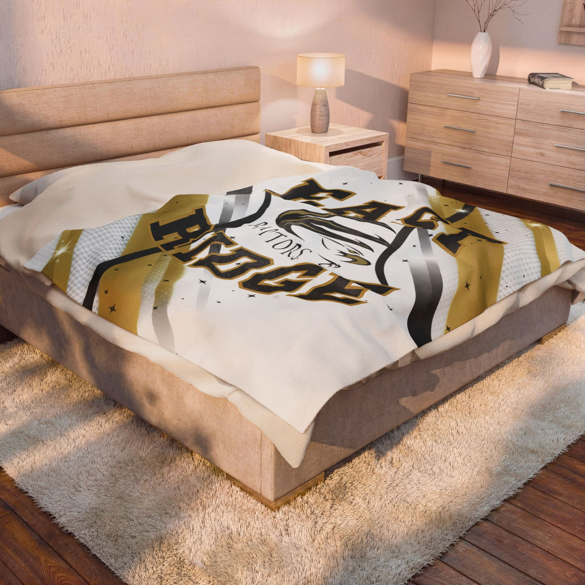 East Ridge Cozy Raptors Velveteen Blanket