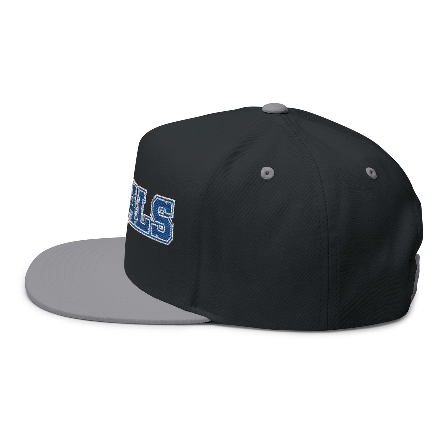 Woodbury Royals Embroidered Blue Text Flat Bill Cap — School Spirit Snapback