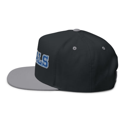 Woodbury Royals Embroidered Blue Text Flat Bill Cap — School Spirit Snapback