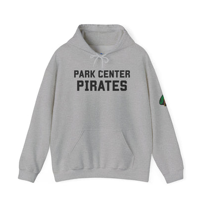 Park Center Pirates Ironman Hoodie — School Spirit Pullover with Sleeve Mascot