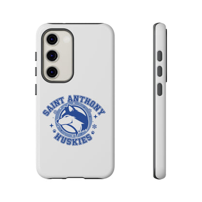 Saint Anthony Huskies Tough Phone Case — Protective White Phone Cover with Husky Logo