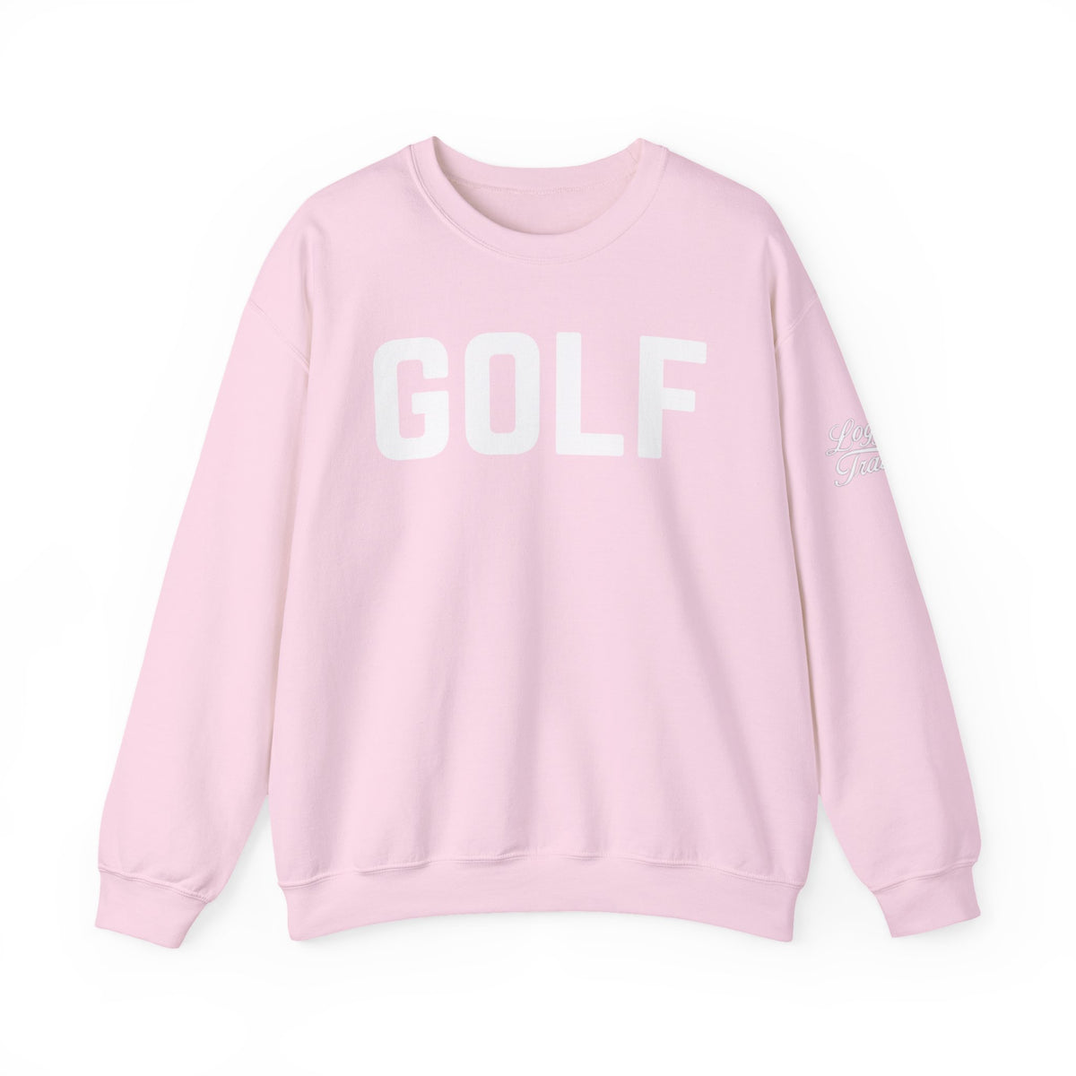 Embroidered Golf Crewneck Sweatshirt — Minimalist Bold Logo Pullover for Golfers