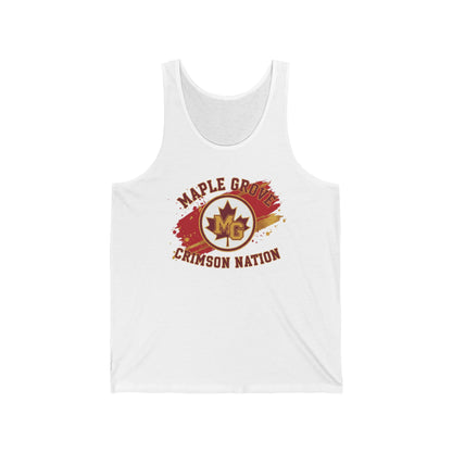 Maple Grove Crimson Nation Tank Top — Retro School Spirit Athletic Jersey