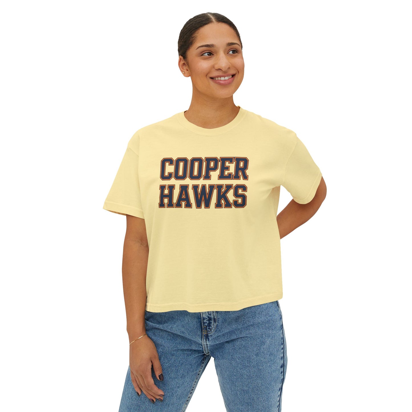 Robbinsdale Cooper Hawks Women's Boxy Tee - Casual Athletic Wear for Game Days