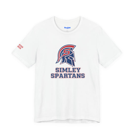 Simley Spartans Women's T-Shirt featuring a bold graphic on a white background, perfect for casual wear.
