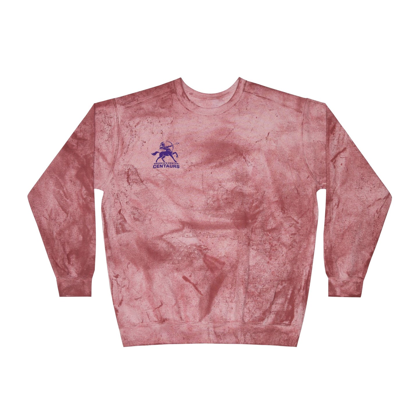 Brooklyn Center Centaurs Color Blast Crewneck Sweatshirt for a Vibrant Vibe, Unisex Tie-Dye Fashion
