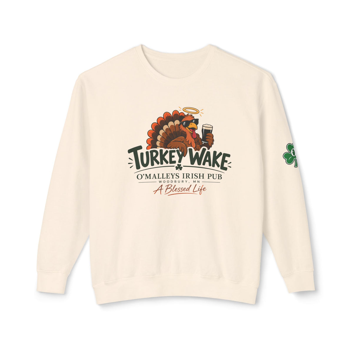 Turkey Wake Irish Pub Thanksgiving Crewneck Sweatshirt
