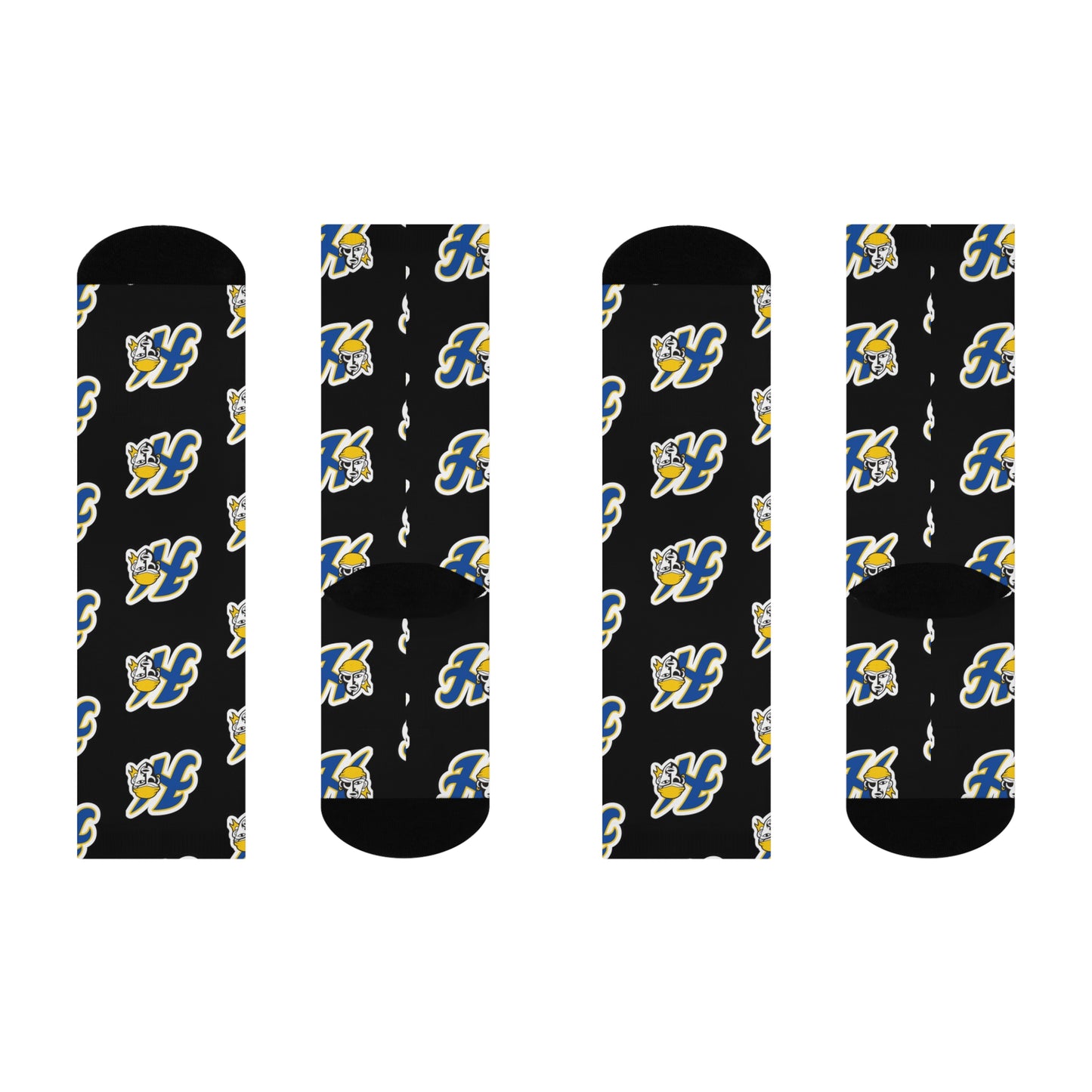 Hastings Raiders Black Trendy Cushioned Crew Socks