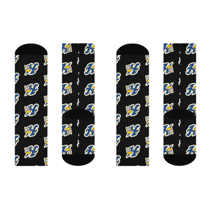 Hastings Raiders Black Trendy Cushioned Crew Socks