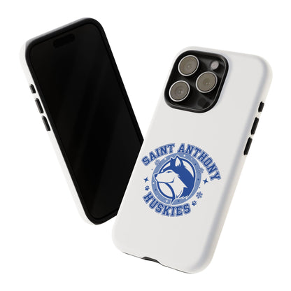 Saint Anthony Huskies Tough Phone Case — Protective White Phone Cover with Husky Logo