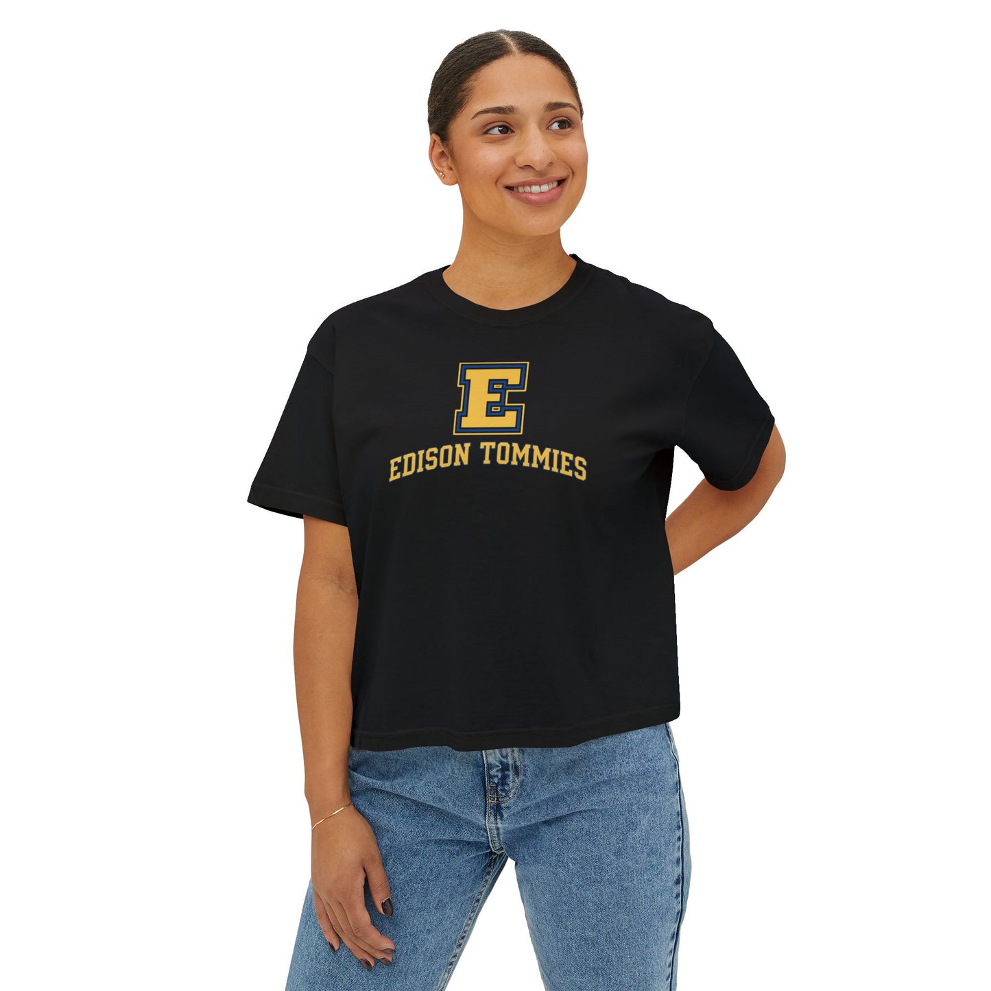 Minneapolis Edison Tommies Casual Boxy Tee - Trendy Women's Top