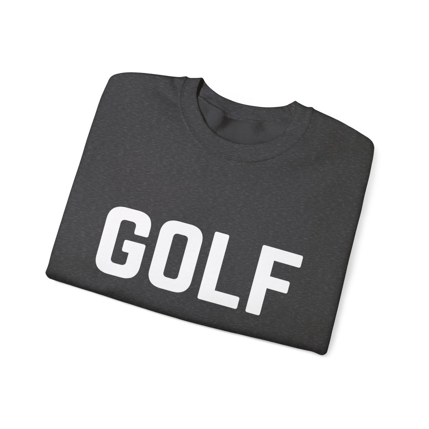 Embroidered Golf Crewneck Sweatshirt — Minimalist Bold Logo Pullover for Golfers