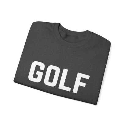 Embroidered Golf Crewneck Sweatshirt — Minimalist Bold Logo Pullover for Golfers