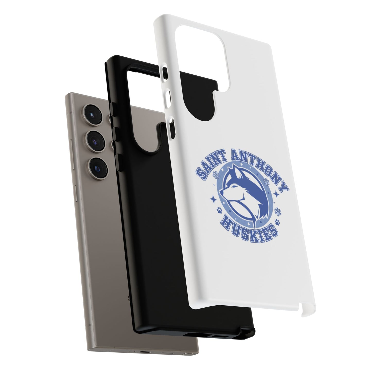 Saint Anthony Huskies Tough Phone Case — Protective White Phone Cover with Husky Logo