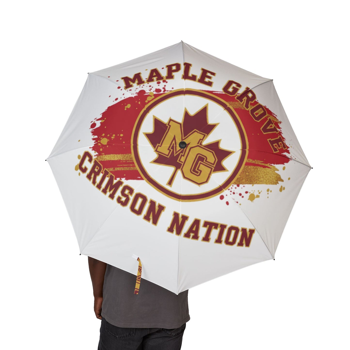 Maple Grove Crimson Stylish Semi-Automatic Foldable Umbrella