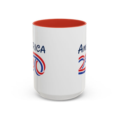 America 250 Accent Coffee Mug — Commemorative USA Celebration Design (15oz)