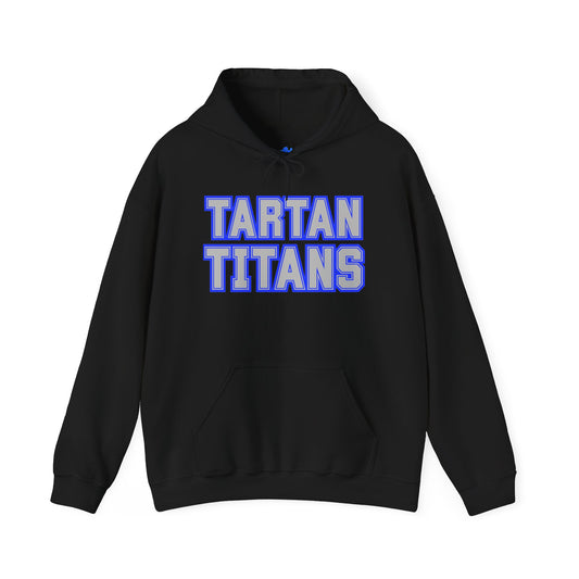Tartan Titans Hoodie – School Spirit Pullover with Retro Block Lettering