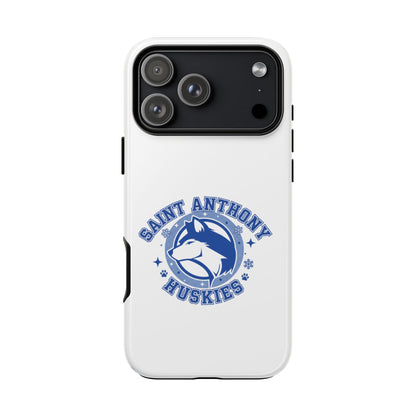 Saint Anthony Huskies Tough Phone Case — Protective White Phone Cover with Husky Logo