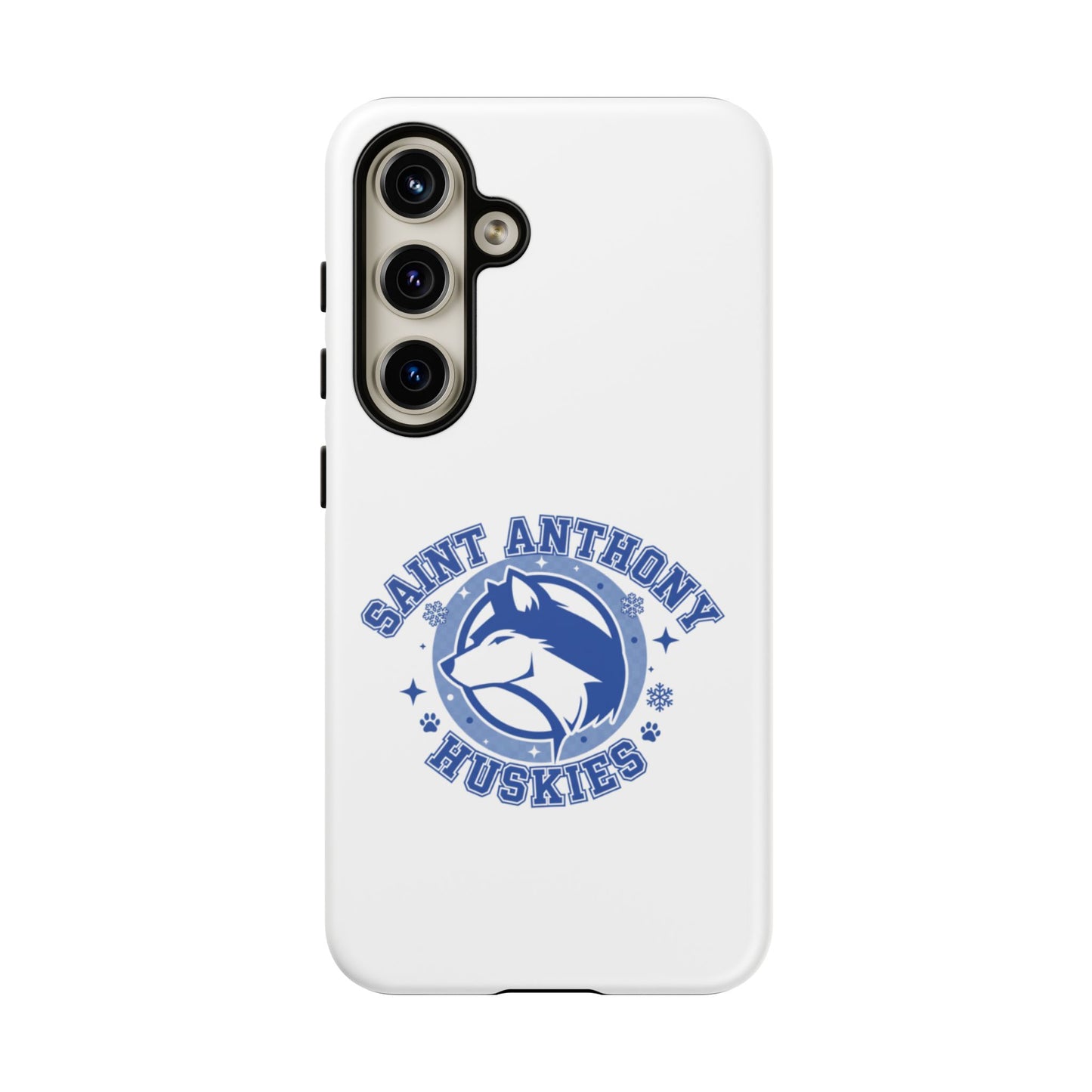 Saint Anthony Huskies Tough Phone Case — Protective White Phone Cover with Husky Logo