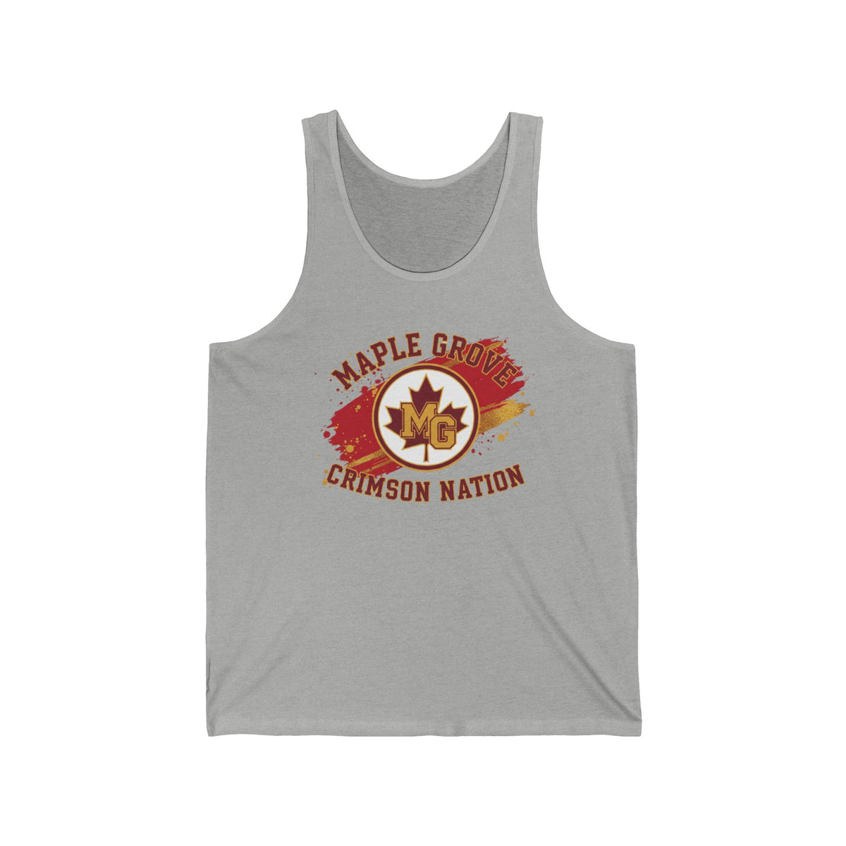Maple Grove Crimson Nation Tank Top — Retro School Spirit Athletic Jersey