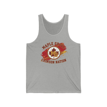 Maple Grove Crimson Nation Tank Top — Retro School Spirit Athletic Jersey