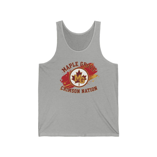 Maple Grove Crimson Nation Tank Top — Retro School Spirit Athletic Jersey