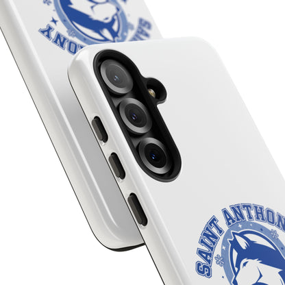 Saint Anthony Huskies Tough Phone Case — Protective White Phone Cover with Husky Logo
