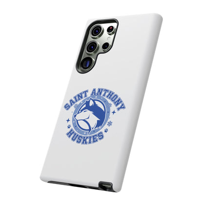 Saint Anthony Huskies Tough Phone Case — Protective White Phone Cover with Husky Logo
