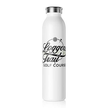 Logger Trail Golf Course Slim Water Bottle — Retro Script Stainless Steel 20 oz Insulated Bottle