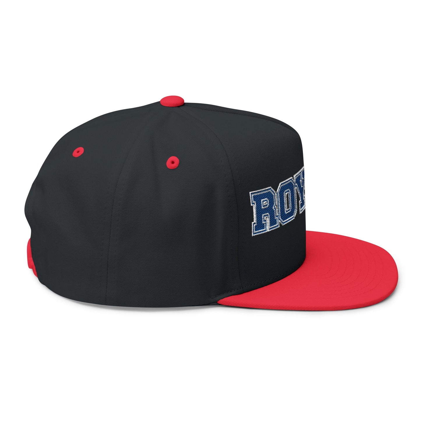 Woodbury Royals Embroidered Blue Text Flat Bill Cap — School Spirit Snapback