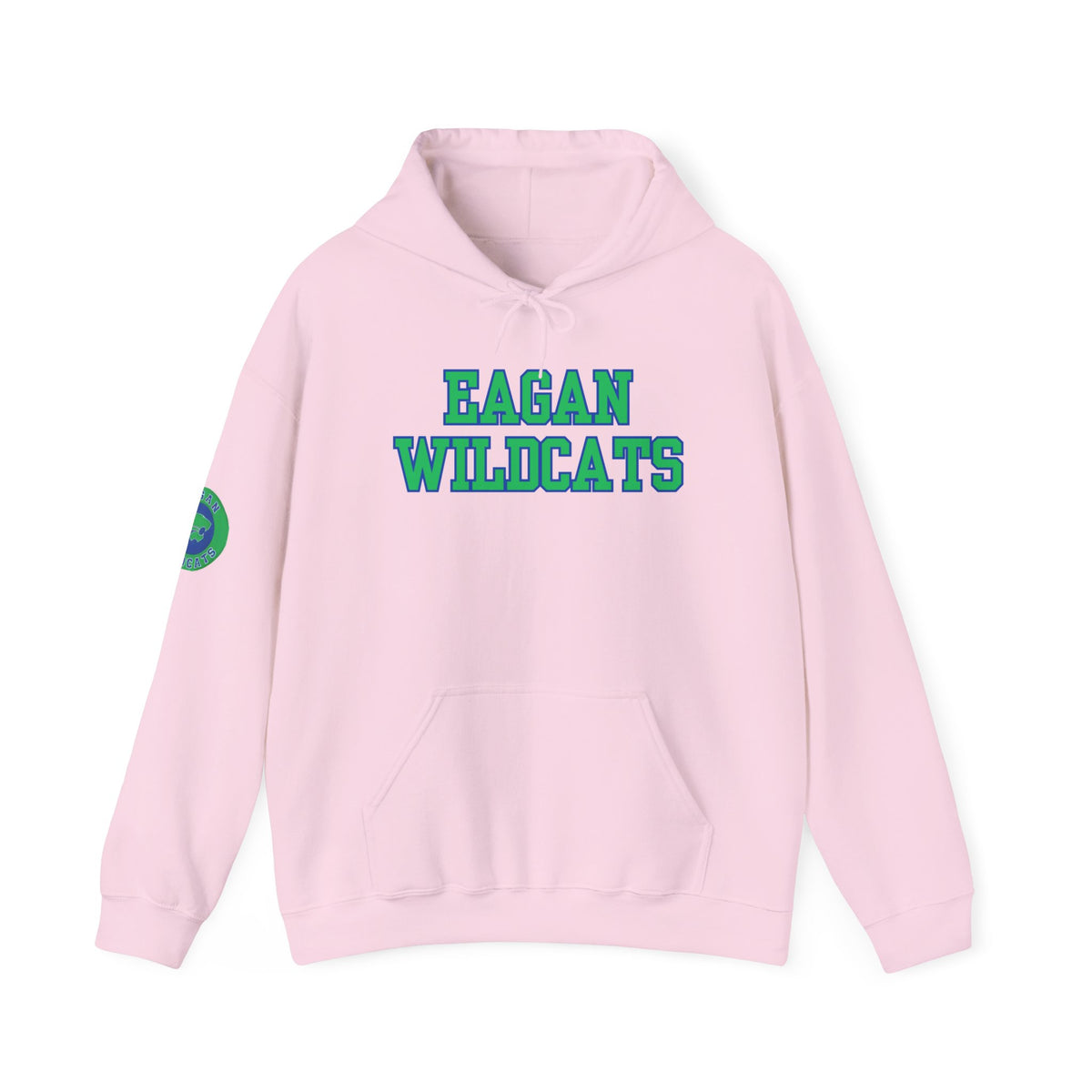 Eagan Wildcats Classic Green & Blue Text Hoodie