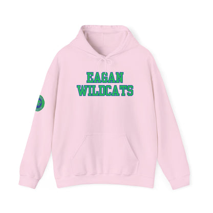 Eagan Wildcats Classic Green & Blue Text Hoodie