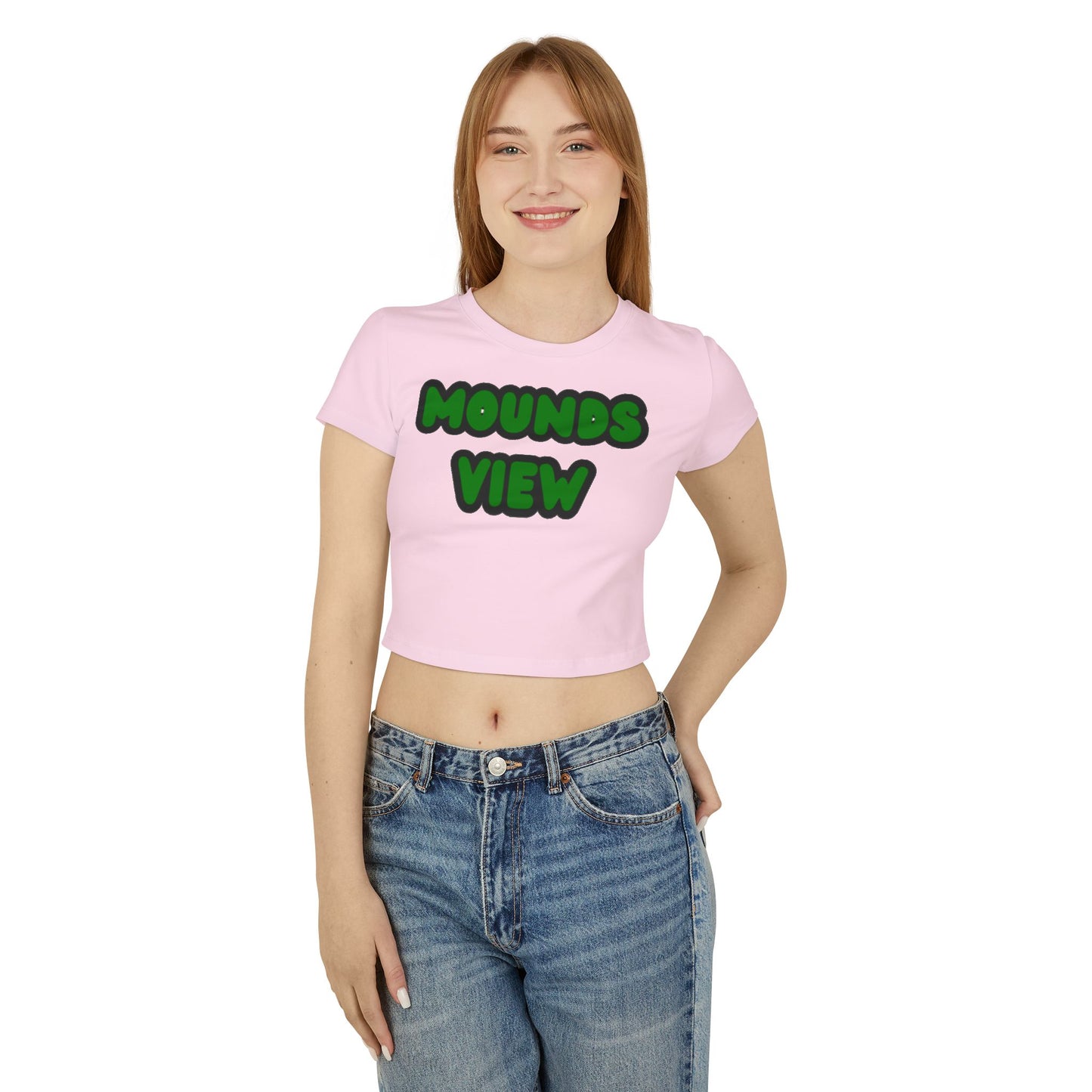 Mounds View Mustangs Women’s Baby Tee - Retro Graphic Top for Casual Vibes