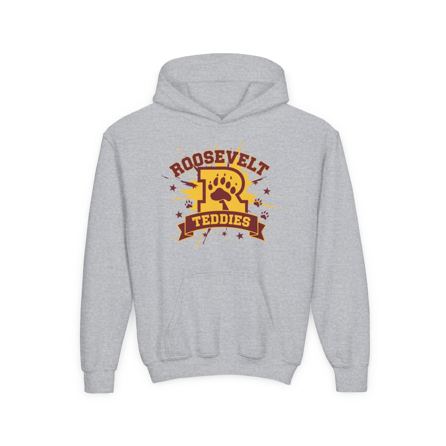 Minneapolis Roosevelt Teddies Youth Hooded Sweatshirt - School Spirit Wear with Bear Paw Print