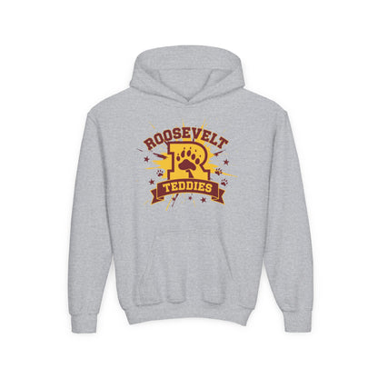 Minneapolis Roosevelt Teddies Youth Hooded Sweatshirt - School Spirit Wear with Bear Paw Print