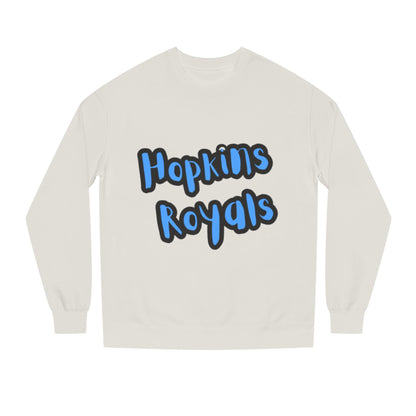 Hopkins Royals Crewneck Sweatshirt — Blue Bubble Letter School Spirit