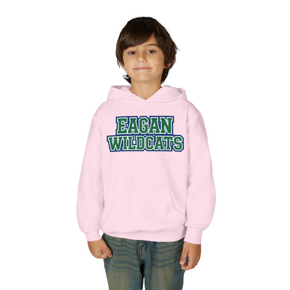 Eagan Wildcats Youth Heavy Bold Text Blend Hoodie - Cozy & Stylish Sweatshirt for Kids