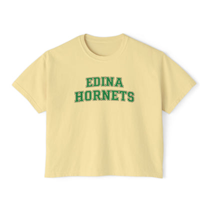 Edina Hornets Women's Boxy Tee - Casual Chic Vintage Style Top