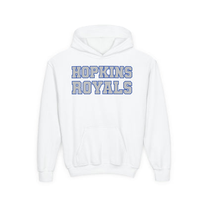 Hopkins Royals Youth Hoodie — Leo Lion Back Logo