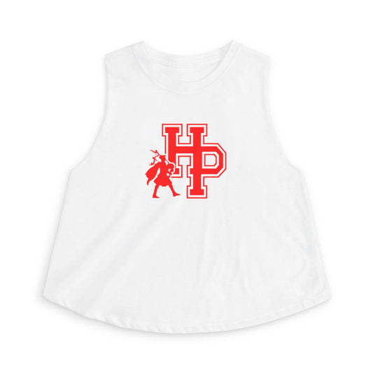 Highland Park Scots Crop Top — Retro Script Athletic Women's Tank