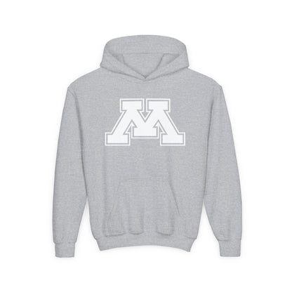Minnetonka Skippers White M Logo Youth Sporty Hoodie