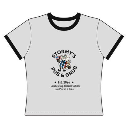 Women's Crop Tee — Stormy's Pub & Grub “Stars, Stripes & Cold Pints” Patriotic Bar Shirt