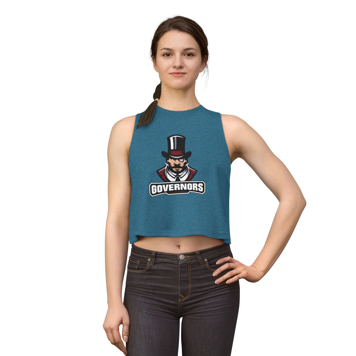 Saint Paul Johnson Governors Crop Top — Retro Script Athletic Women's Tank