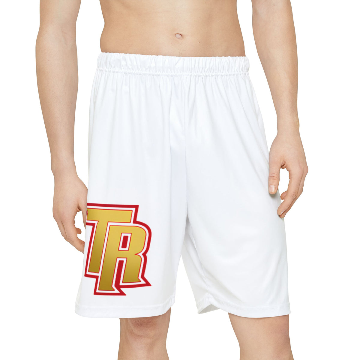 Two Rivers Warriors Men's Athletic White Shorts for Workouts, Casual Wear