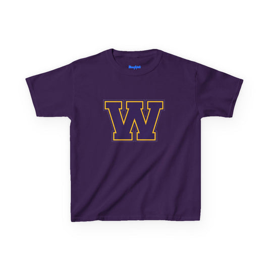 Saint Paul Washington Tech Kids W Letterman Tee — Purple & Gold Retro School Spirit Shirt